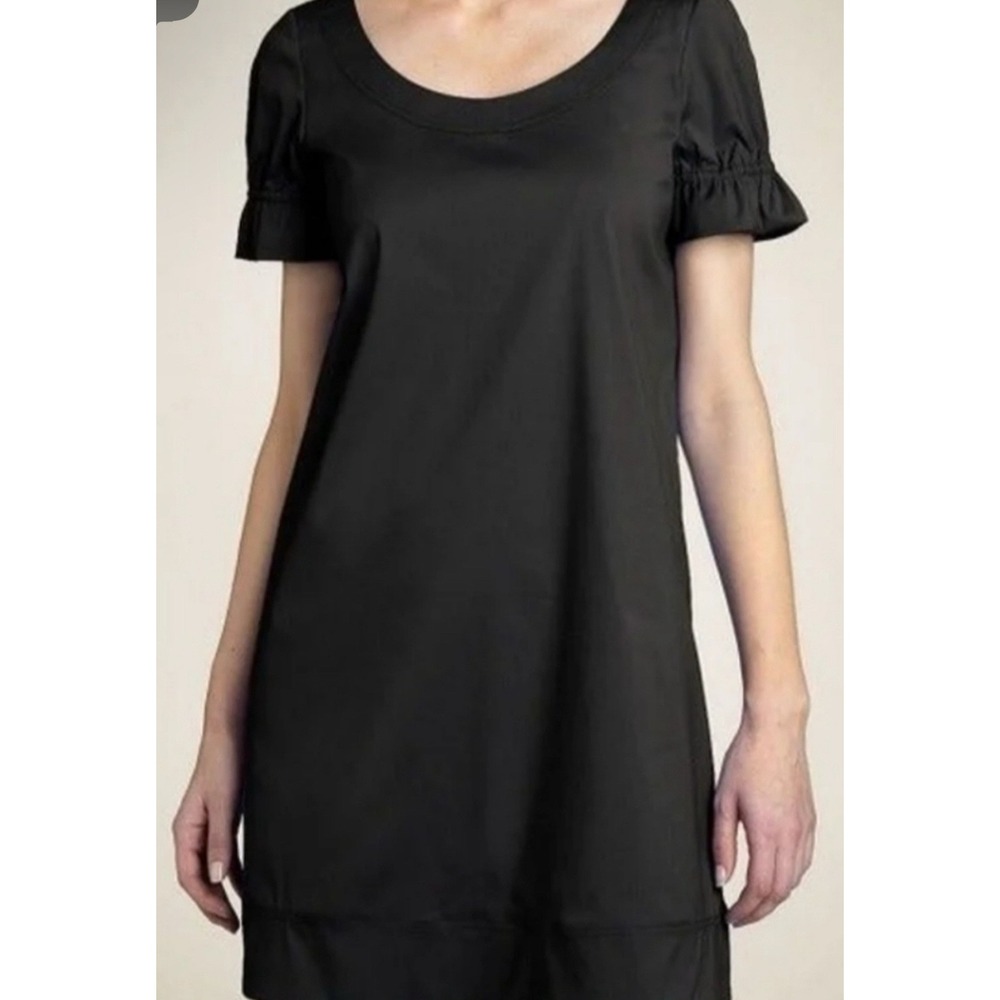 Theory Arna Little Black Dress Shift Ruffle Sleeve Size 4 Minimalist A-line